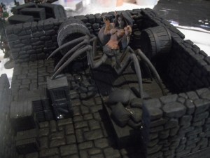Hirst Arts Modular Dungeon.  Shaerileth, Spider Demoness by Reaper Miniatures.