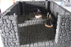 Hirst Arts Modular Dungeon. Reaper Miniatures Anirion Wood Elf Mage and Marius Burrowell.