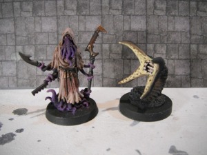 Darkspawn Cultist and Cthon by Reaper Miniatures.